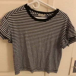 Madewell Striped Ruffle Sleeve Tee